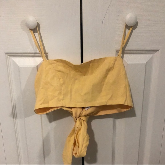 Tiger Mist Tops - yellow bandeau tie back top Tiger Mist Tops - yellow bandeau tie back top